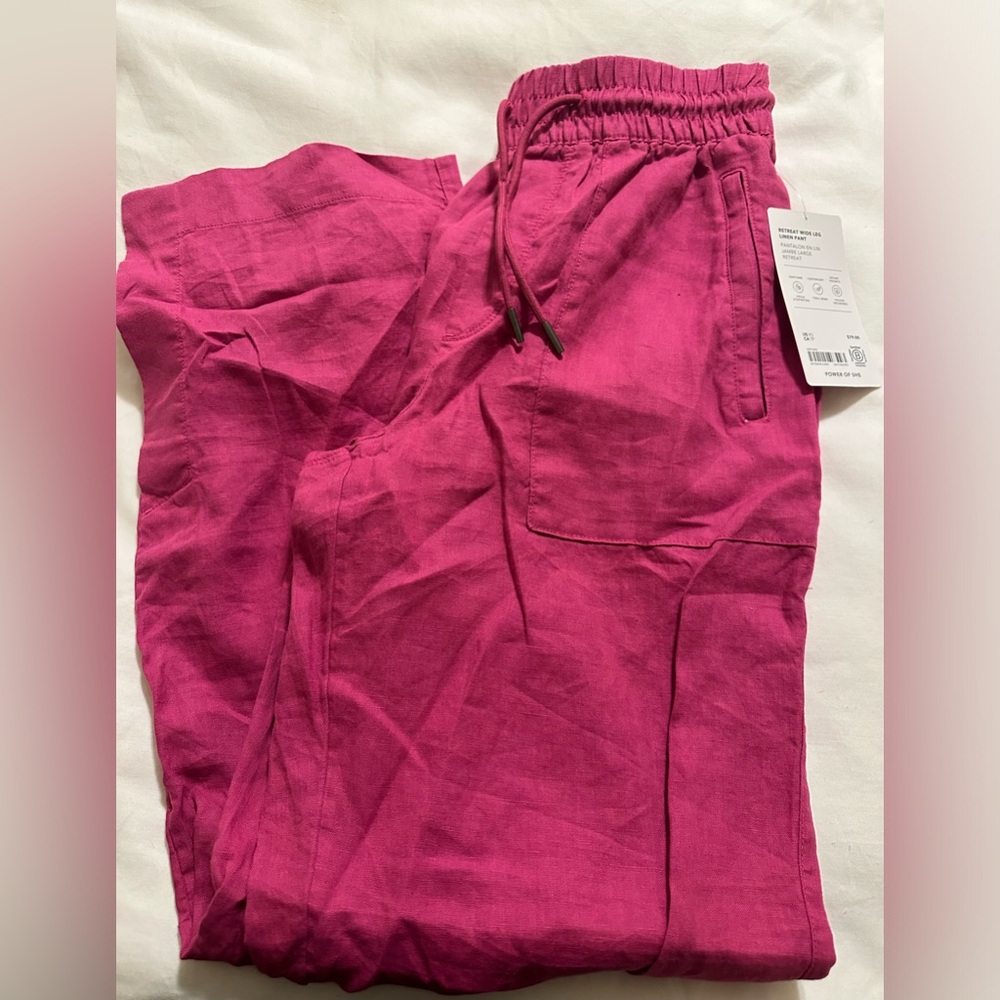 Vibrant Pink Linen Pants